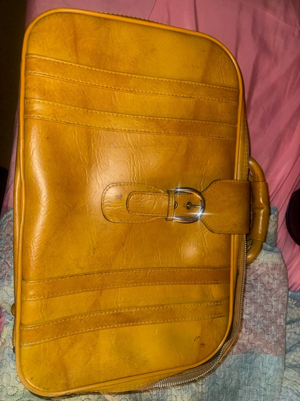 EGO Yellow Travel Carry Bag with Buckle Detail